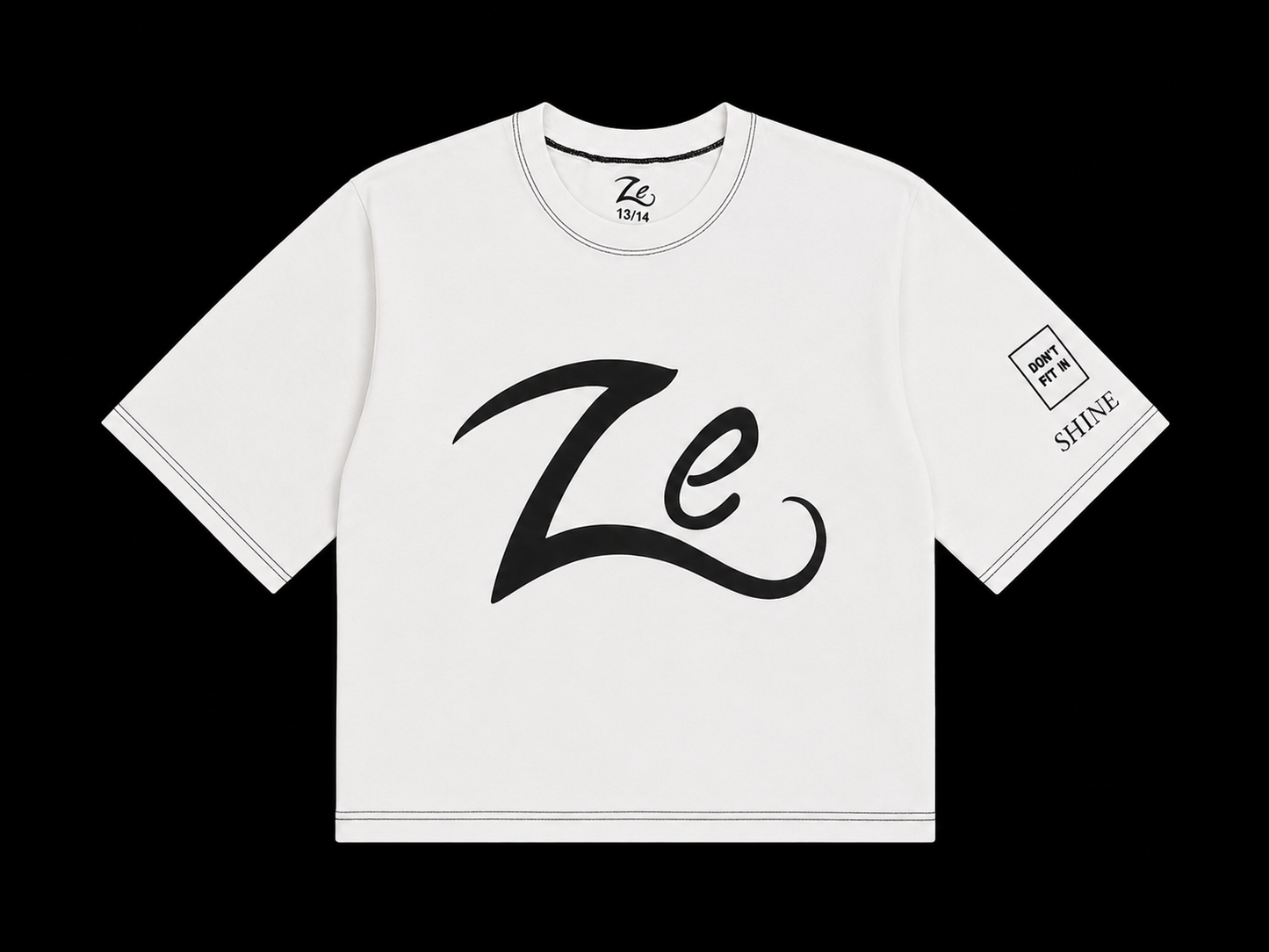 Oversized Premium Reflective Unisex T-Shirt: "Shine" White