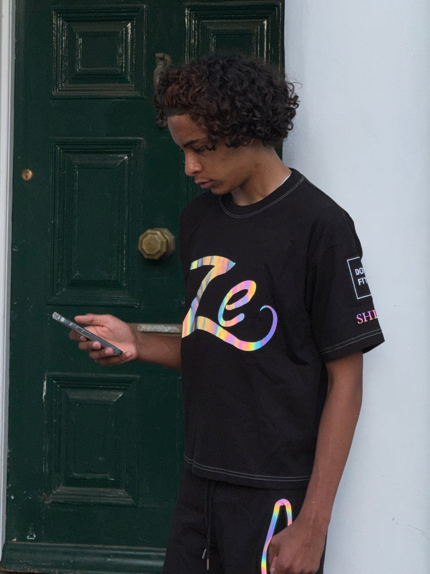 Black Reflective Unisex shorts "Shine"
