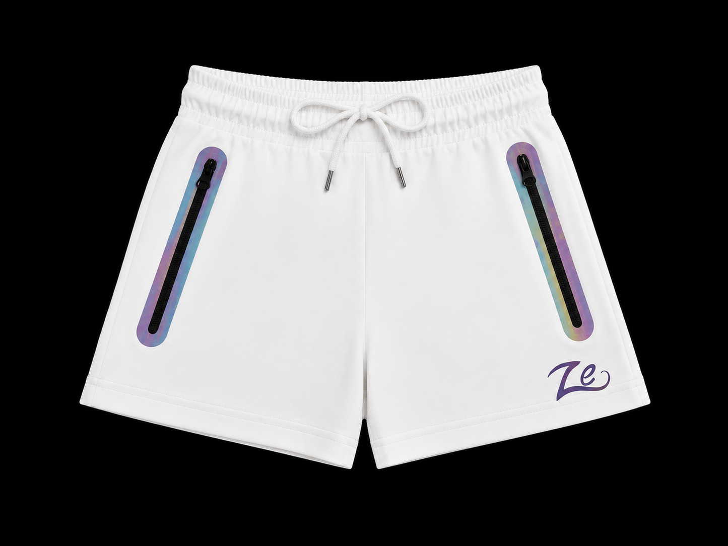 Ze Women’s High Waisted White Reflective Shorts