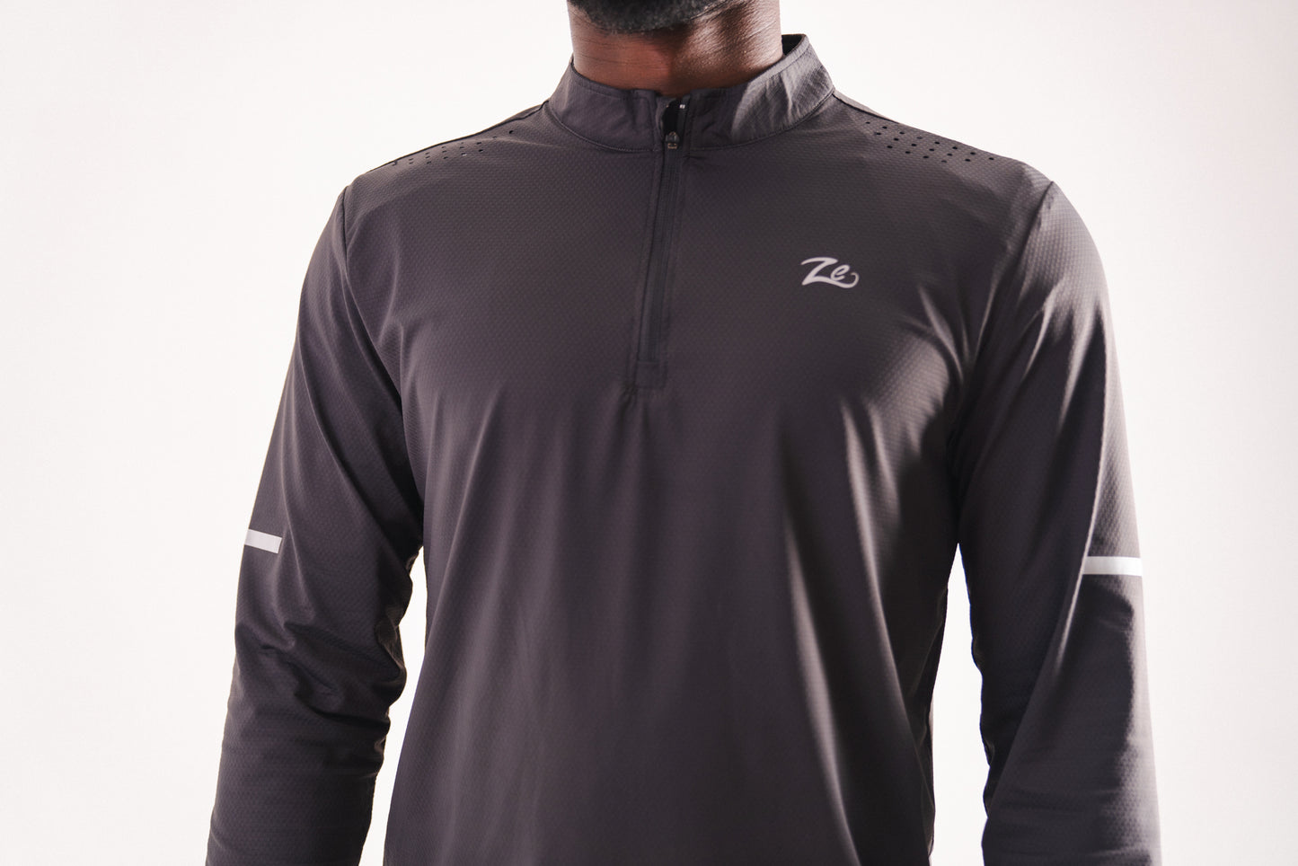 ZeTrillo Men's Fitted 1/4 Zip Gym Fleece: Night Runner Edition