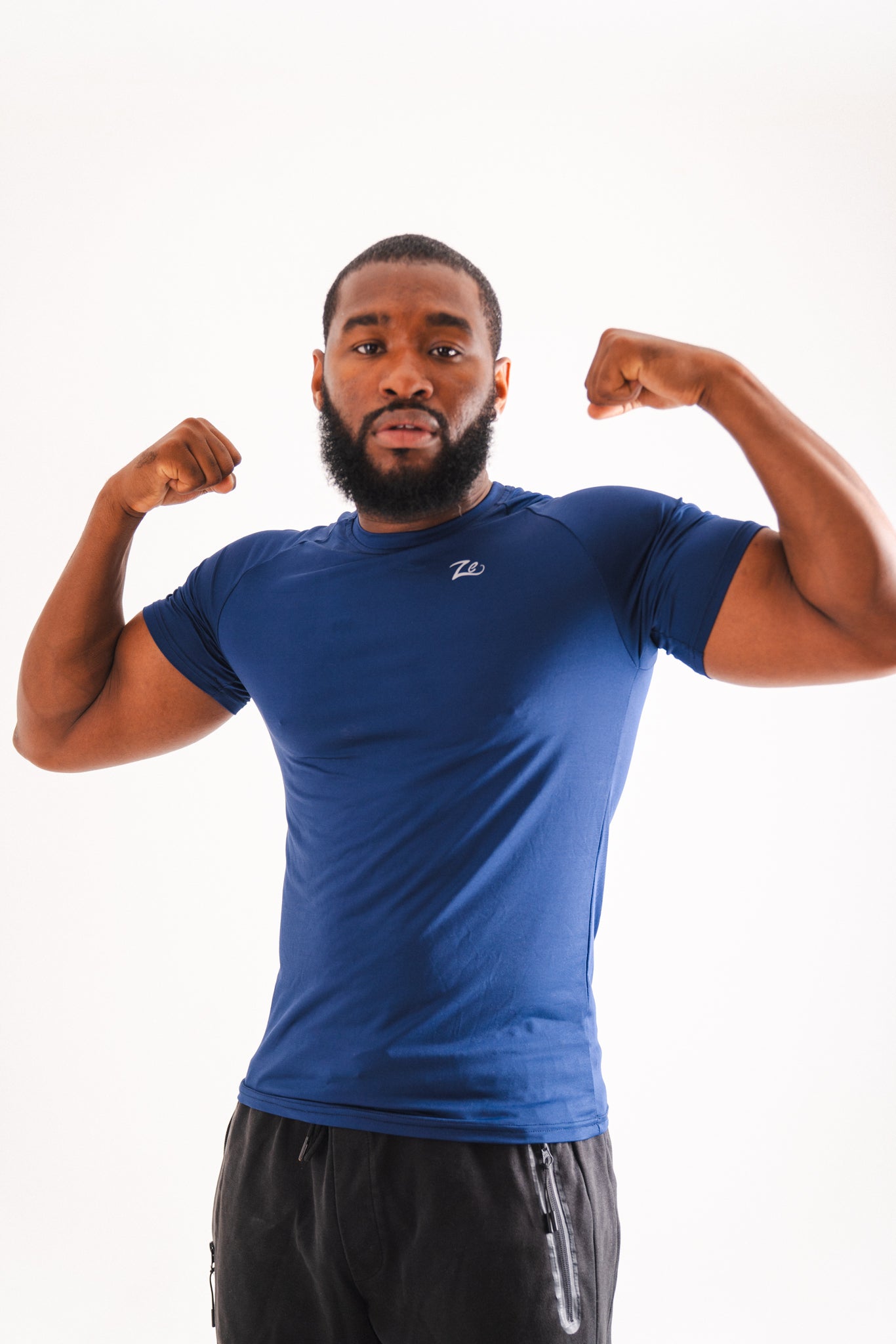 Slim Fit Gym Shirt: Timeless Navy Edition