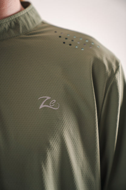 1/4 Zip Light Fleece: Earth Green Serenity Edition