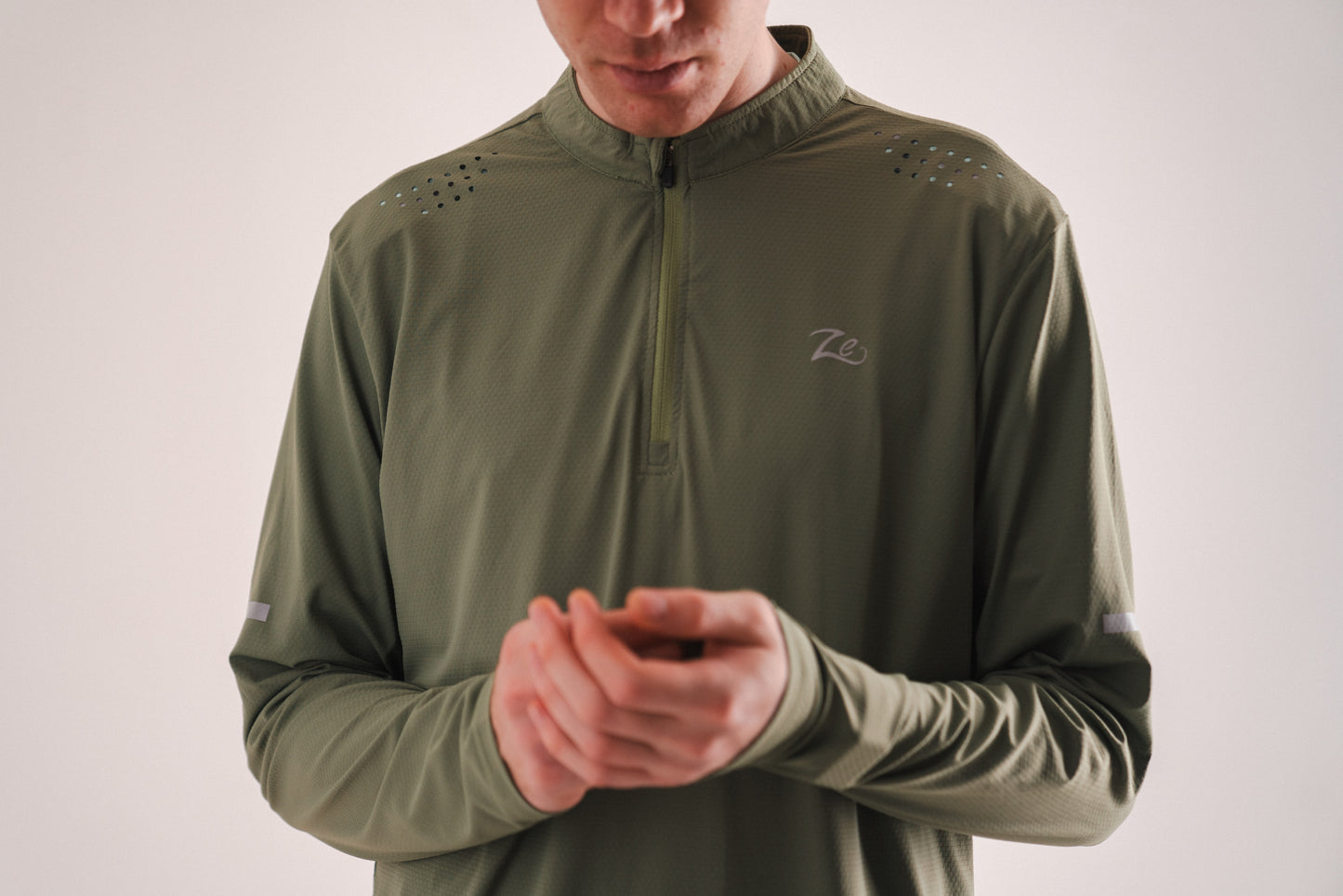 1/4 Zip Light Fleece: Earth Green Serenity Edition