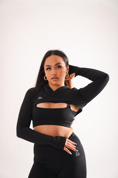 Women's Gym Wear Set: Black Eclipse Collection