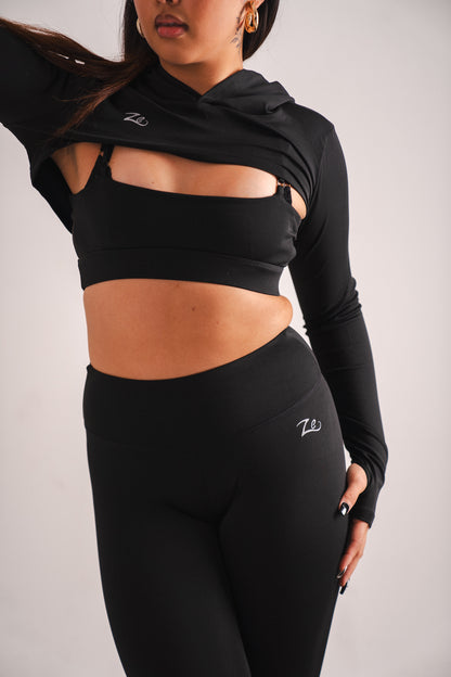 Women's Gym Wear Set: Black Eclipse Collection