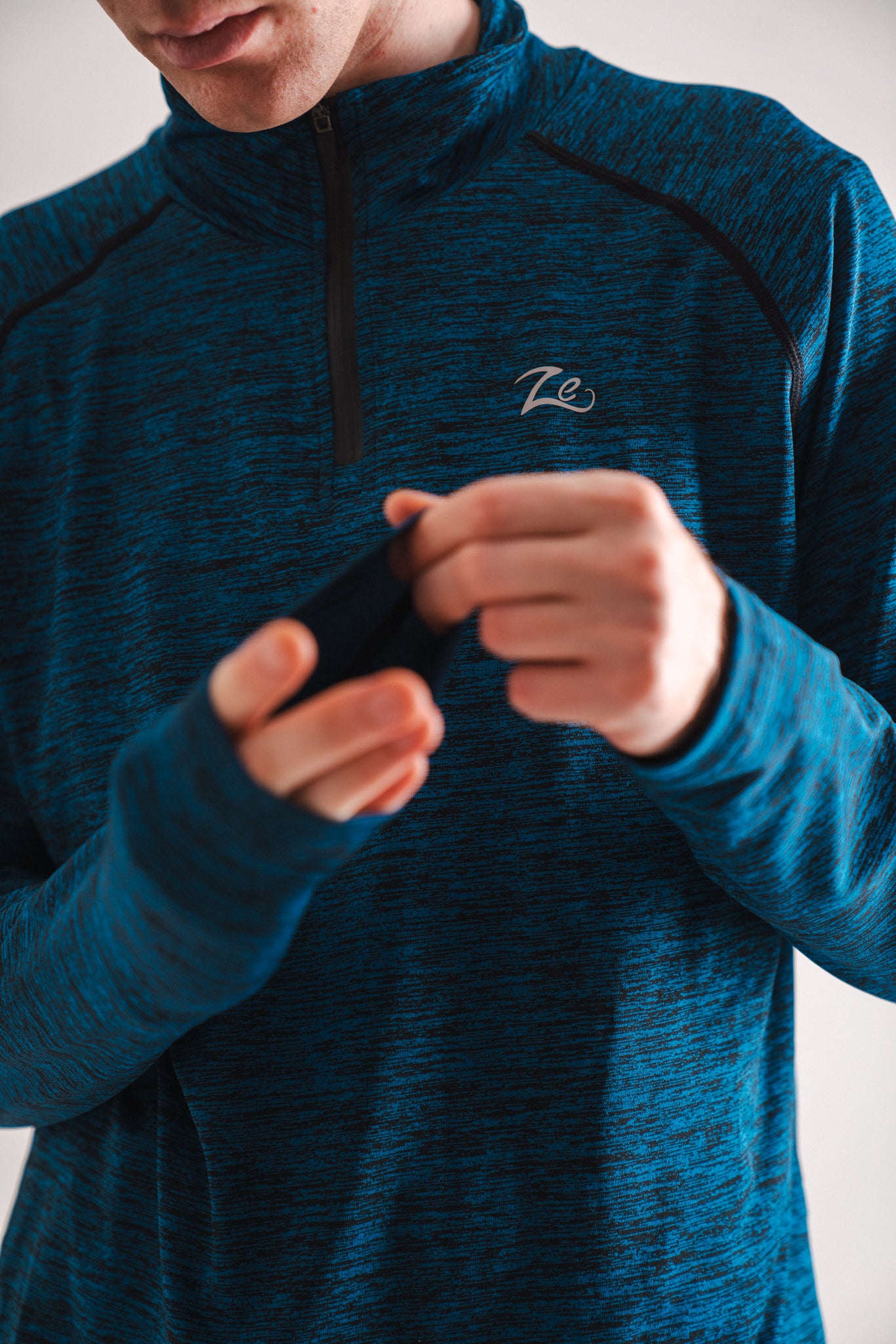 Men's 1/4 Zip Fleece: Deep Turquoise Edition